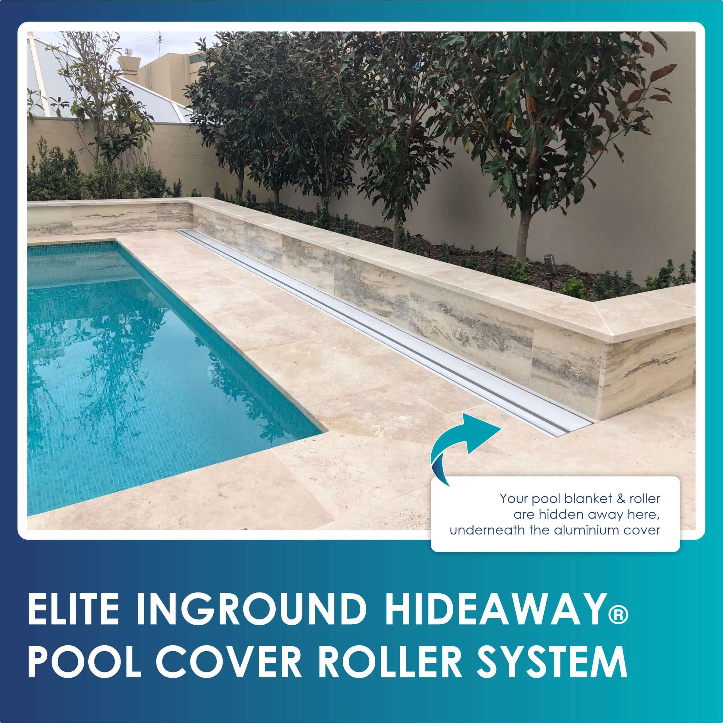 Inground pool cover hideaway system
