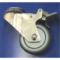 Castor 75mm SS C/W Brake Heavy Duty