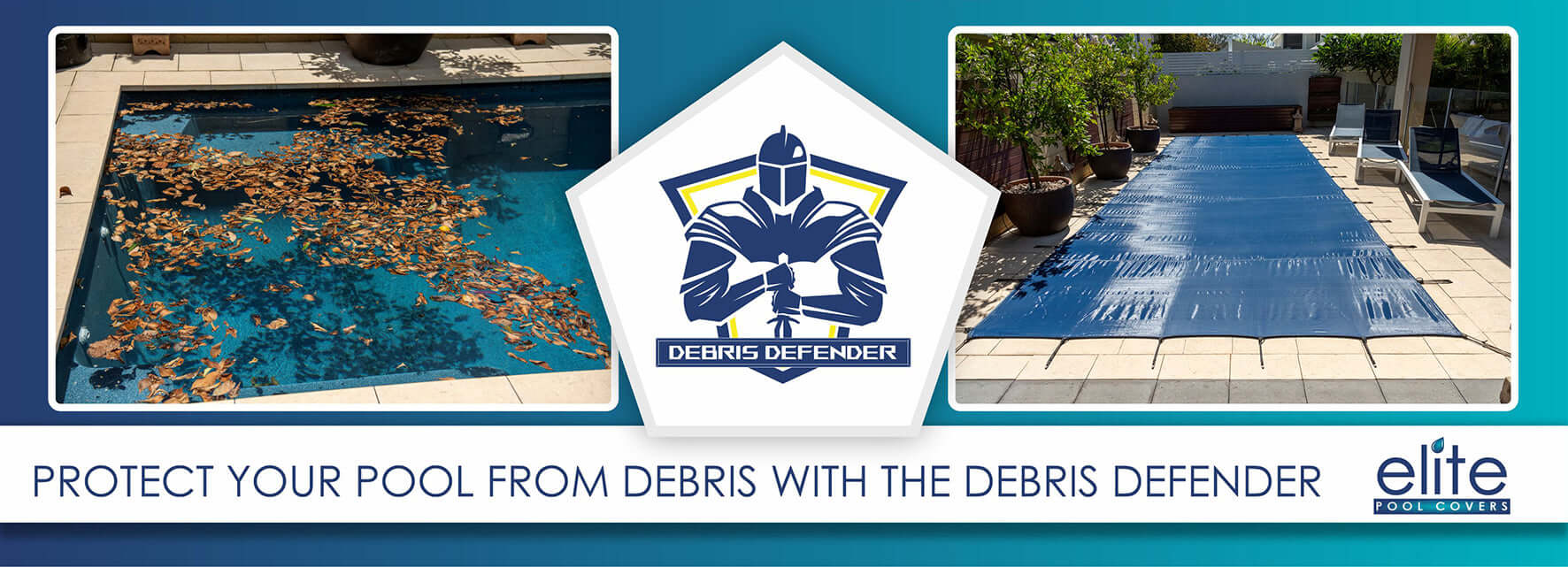 slideshow image showing the Debris defender pool cover
