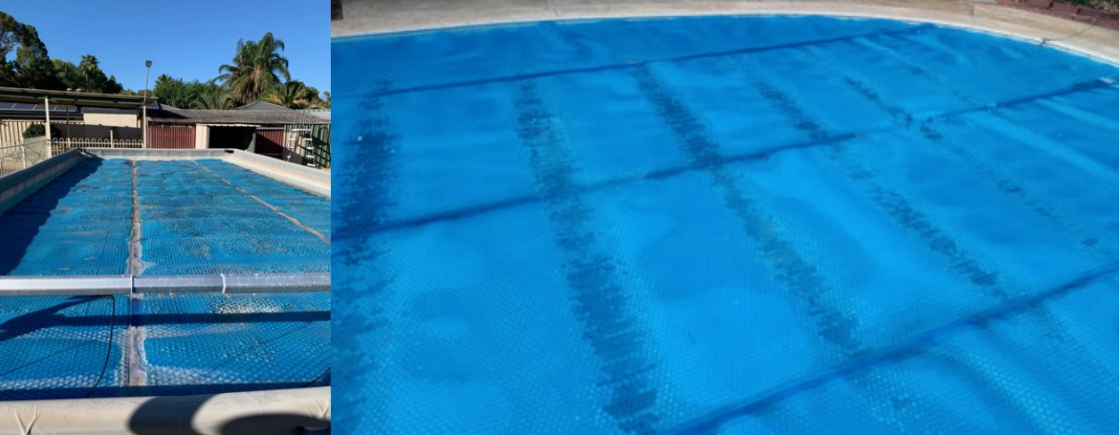 Example of severe roller burn on a pool cover
